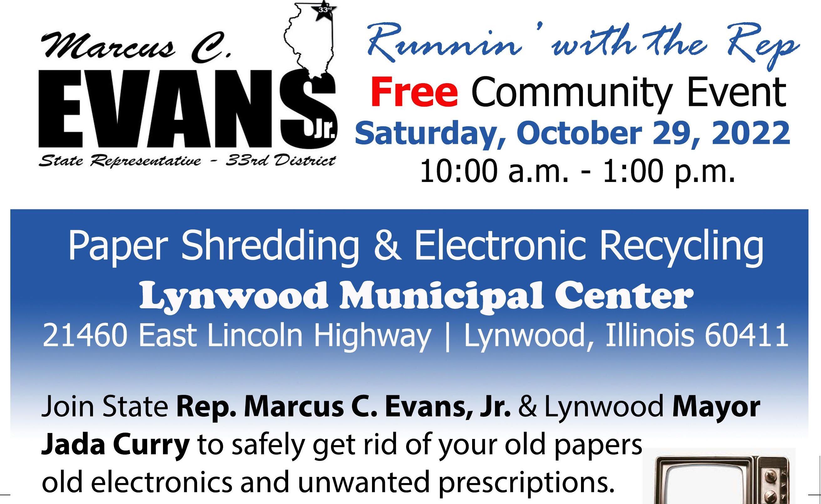 Paper Shredding and Electronic Recycling Saturday, October 29th, 2022 from 1000am 100pm